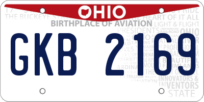 OH license plate GKB2169