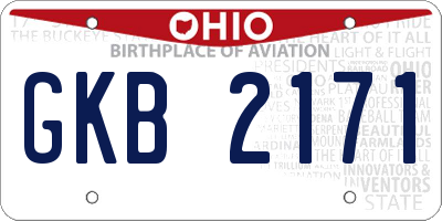 OH license plate GKB2171