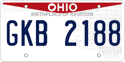 OH license plate GKB2188