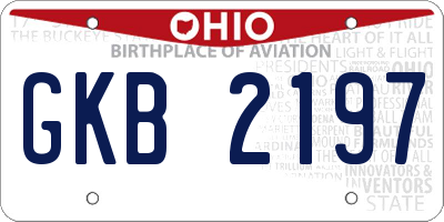 OH license plate GKB2197