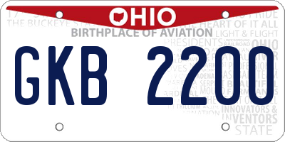 OH license plate GKB2200