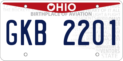 OH license plate GKB2201