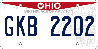 OH license plate GKB2202