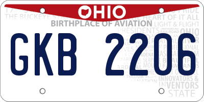 OH license plate GKB2206