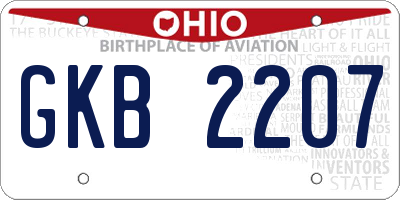 OH license plate GKB2207