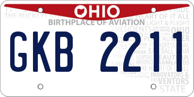 OH license plate GKB2211