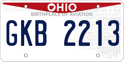 OH license plate GKB2213
