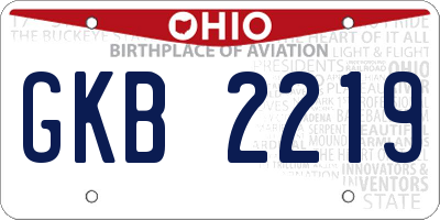 OH license plate GKB2219