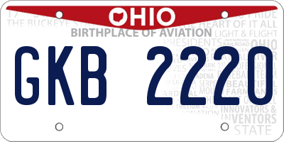 OH license plate GKB2220