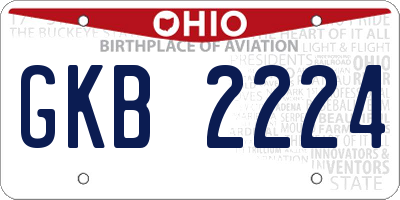 OH license plate GKB2224