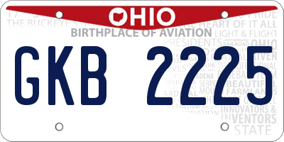 OH license plate GKB2225