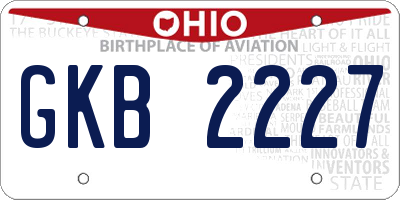 OH license plate GKB2227