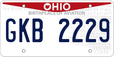 OH license plate GKB2229