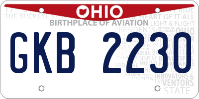OH license plate GKB2230
