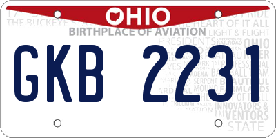 OH license plate GKB2231