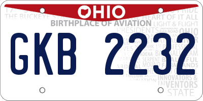 OH license plate GKB2232