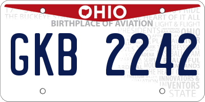 OH license plate GKB2242