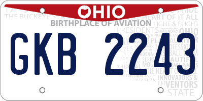 OH license plate GKB2243