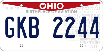 OH license plate GKB2244
