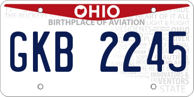 OH license plate GKB2245