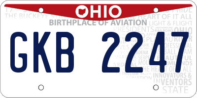 OH license plate GKB2247
