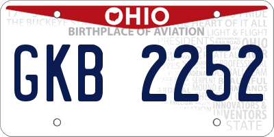 OH license plate GKB2252