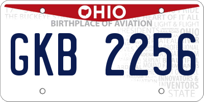 OH license plate GKB2256