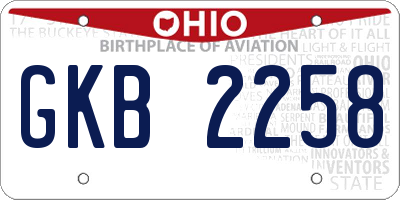 OH license plate GKB2258