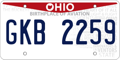 OH license plate GKB2259