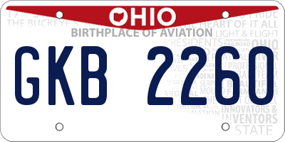 OH license plate GKB2260