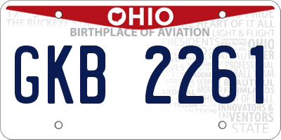OH license plate GKB2261
