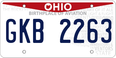 OH license plate GKB2263