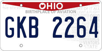 OH license plate GKB2264