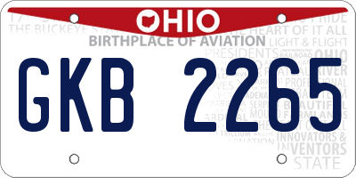 OH license plate GKB2265