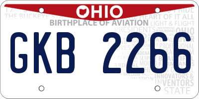 OH license plate GKB2266