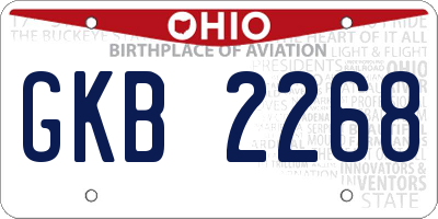 OH license plate GKB2268