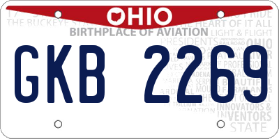 OH license plate GKB2269