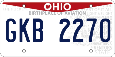 OH license plate GKB2270