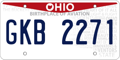 OH license plate GKB2271
