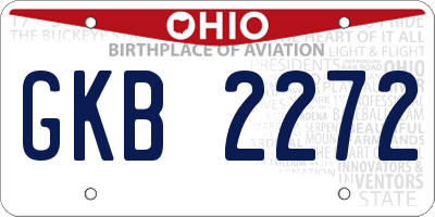 OH license plate GKB2272