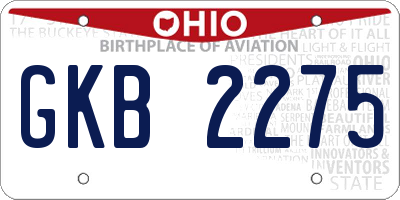 OH license plate GKB2275
