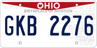 OH license plate GKB2276