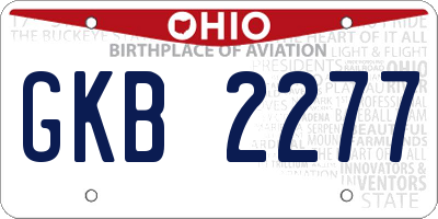 OH license plate GKB2277