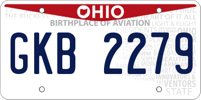 OH license plate GKB2279