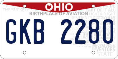 OH license plate GKB2280