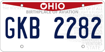 OH license plate GKB2282