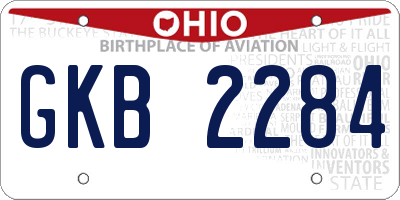 OH license plate GKB2284