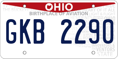 OH license plate GKB2290