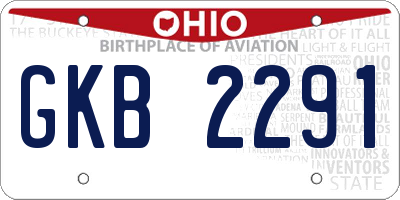 OH license plate GKB2291