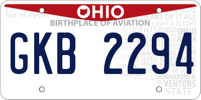 OH license plate GKB2294